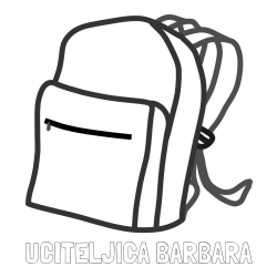 Online izdelana pobarvanka - Pobarvanka imena UČITELJICA BARBARA in pobarvanka šolskega nahrbtnika