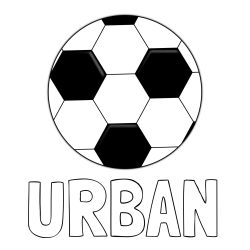 Online izdelana pobarvanka - Pobarvanka imena URBAN in pobarvanka nogometne žoge