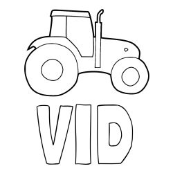 Online izdelana pobarvanka - Pobarvanka imena VID in otroška pobarvanka traktorja