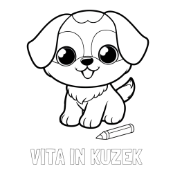 Online izdelana pobarvanka - Pobarvanka imena VITA IN KUŽEK in pobarvanka prikupnega kužka