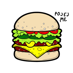 Pobarvana pobarvanka - Pobarvanka hamburger