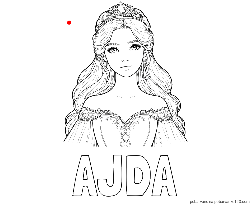 POBARVANA POBARVANKA - Pobarvanka imena AJDA in pobarvanka realistične princese