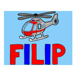 Pobarvana pobarvanka - Pobarvanka imena FILIP in pobarvanka helikopterja