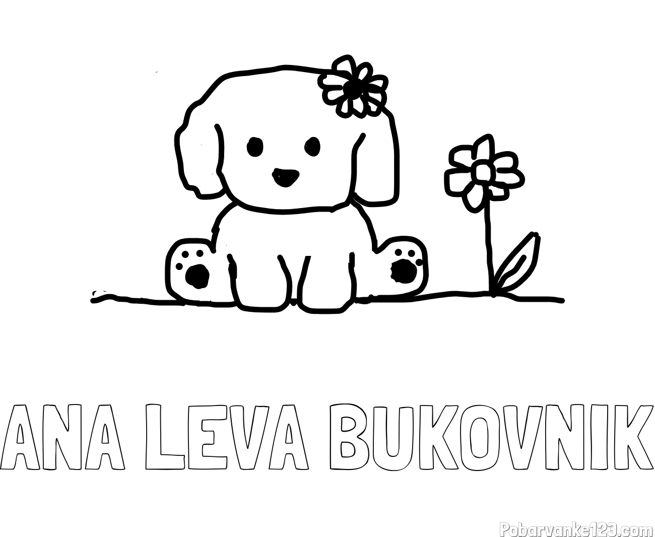 Pobarvanka imena ANA LEVA BUKOVNIK in KUŽIKA