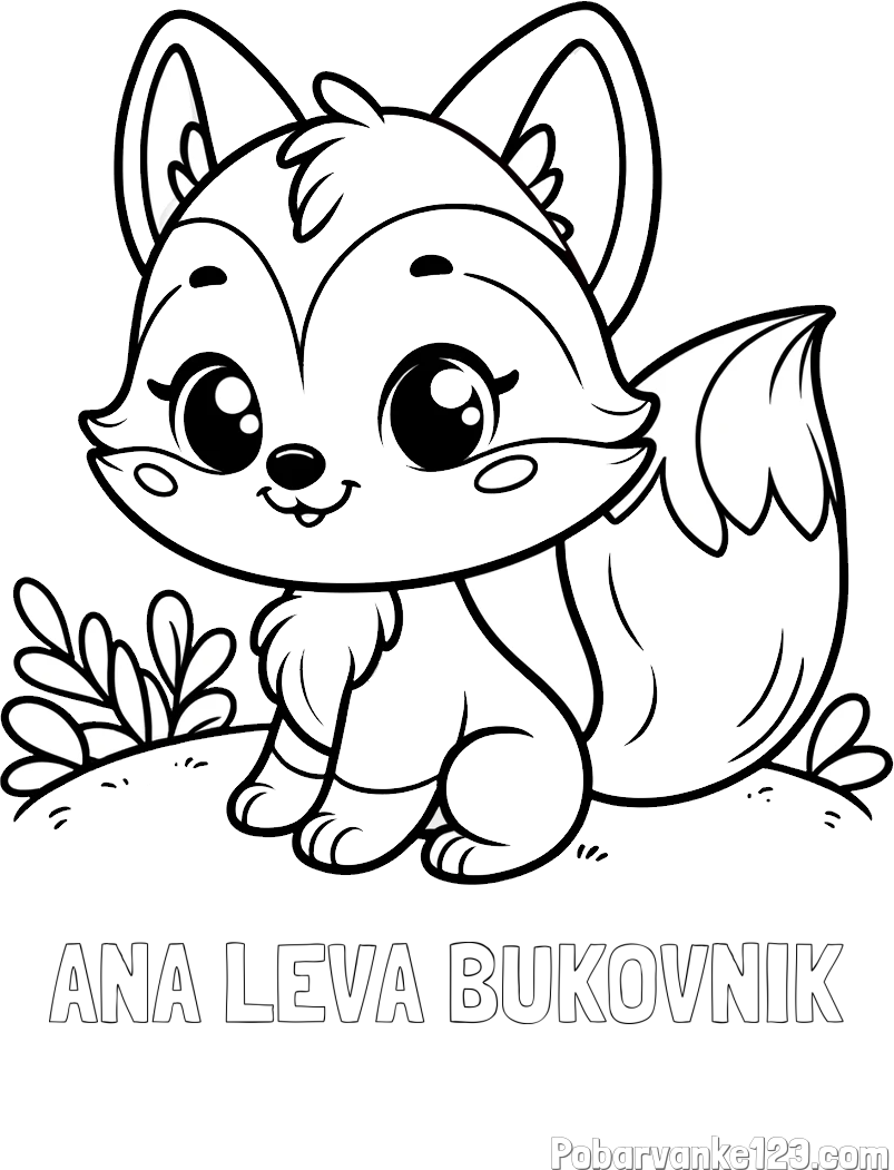 Pobarvanka imena ANA LEVA BUKOVNIK in pobarvanka lisičke