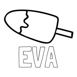 Online izdelana pobarvanka - Pobarvanka imena EVA in pobarvanka lučke (sladoled na palčki)