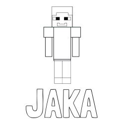 Online izdelana pobarvanka - Pobarvanka imena JAKA in pobarvanka Minecraft glavnega junaka