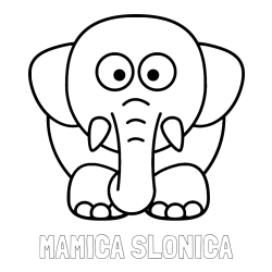 Online izdelana pobarvanka - Pobarvanka imena MAMICA SLONICA in pobarvanka slona