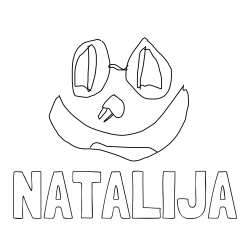 Online izdelana pobarvanka - Pobarvanka imena NATALIJA in šmrko nos