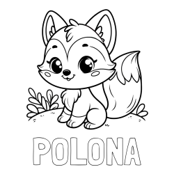 Online izdelana pobarvanka - Pobarvanka imena POLONA in pobarvanka lisičke