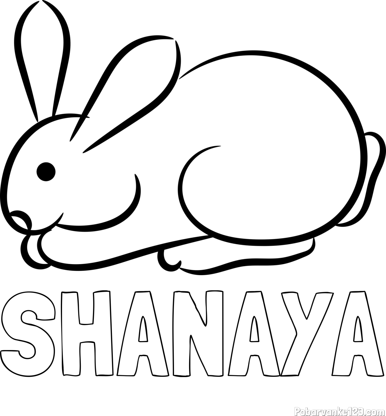Pobarvanka imena SHANAYA in pobarvanka majhnega zajčka