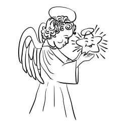 Pobarvanka angela z zvezdo