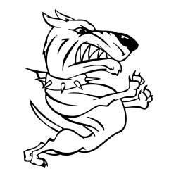 Pobarvanka hudega kužka