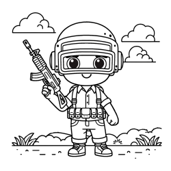 Lepa otroška PUBG pobarvanka