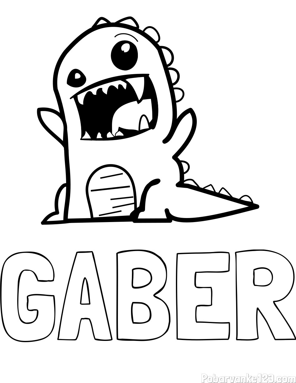 Lepa pobarvanka imena GABER
