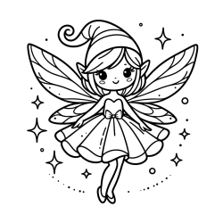 Otroška pobarvanka čudovite vile