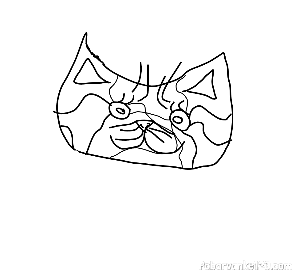 otroška pobarvanka glava mucke