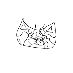 otroška pobarvanka glava mucke