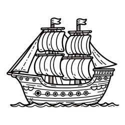 Otroška pobarvanka ladje