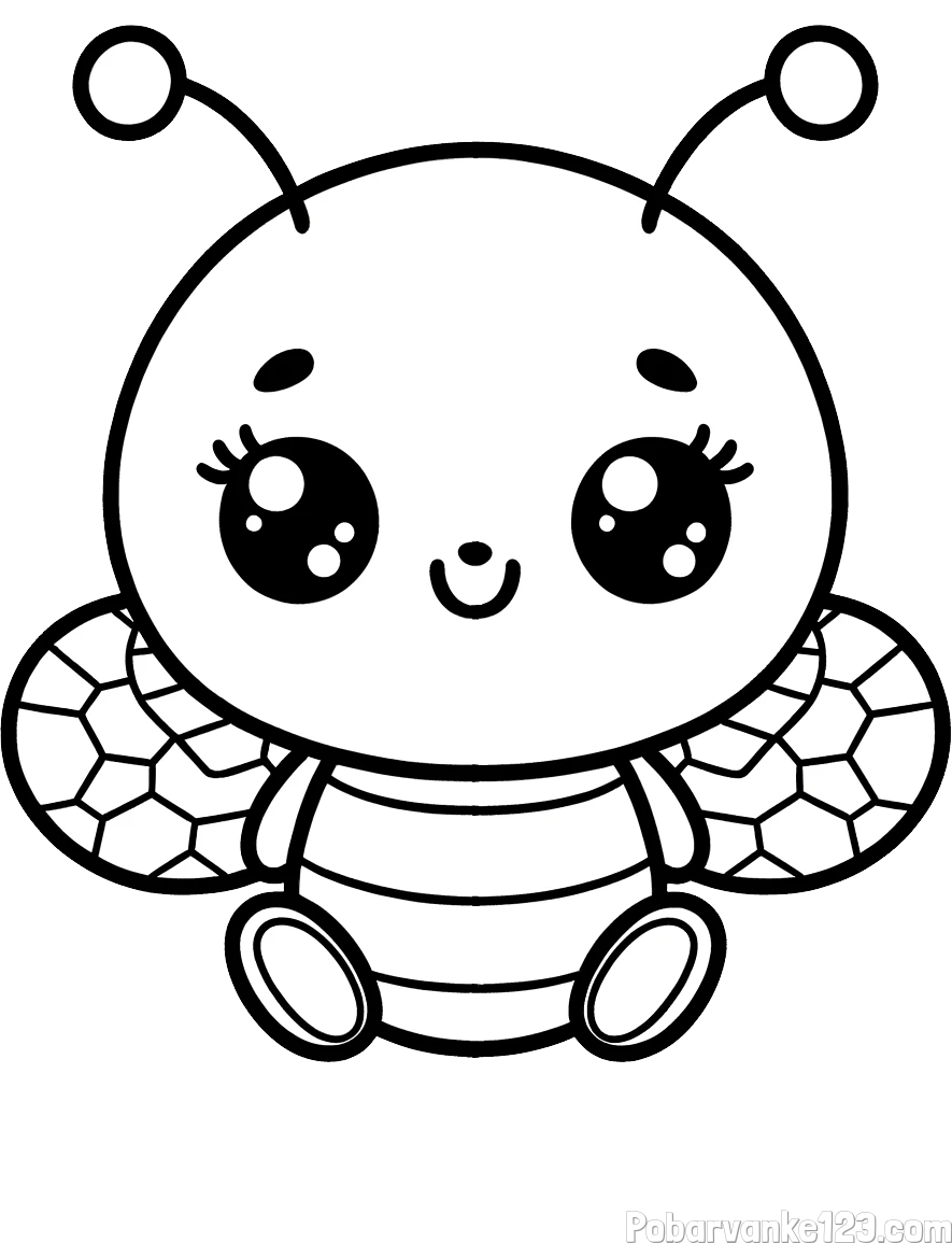 Otroška pobarvanka ljubke čebele