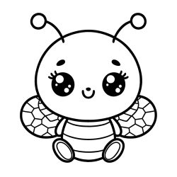 Otroška pobarvanka ljubke čebele
