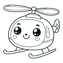 Otroška pobarvanka ljubkega helikopterja