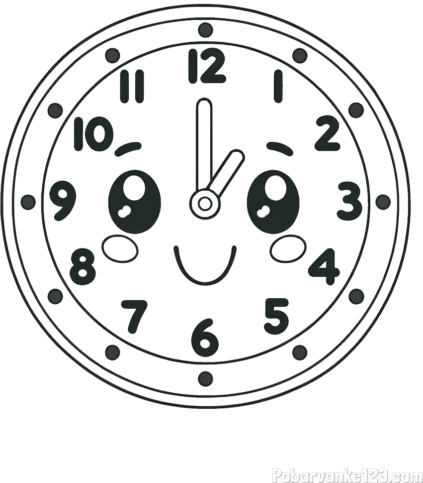 Otroška pobarvanka nasmejane ure