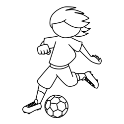 Otroška pobarvanka preprosto ilustriranega nogometaša