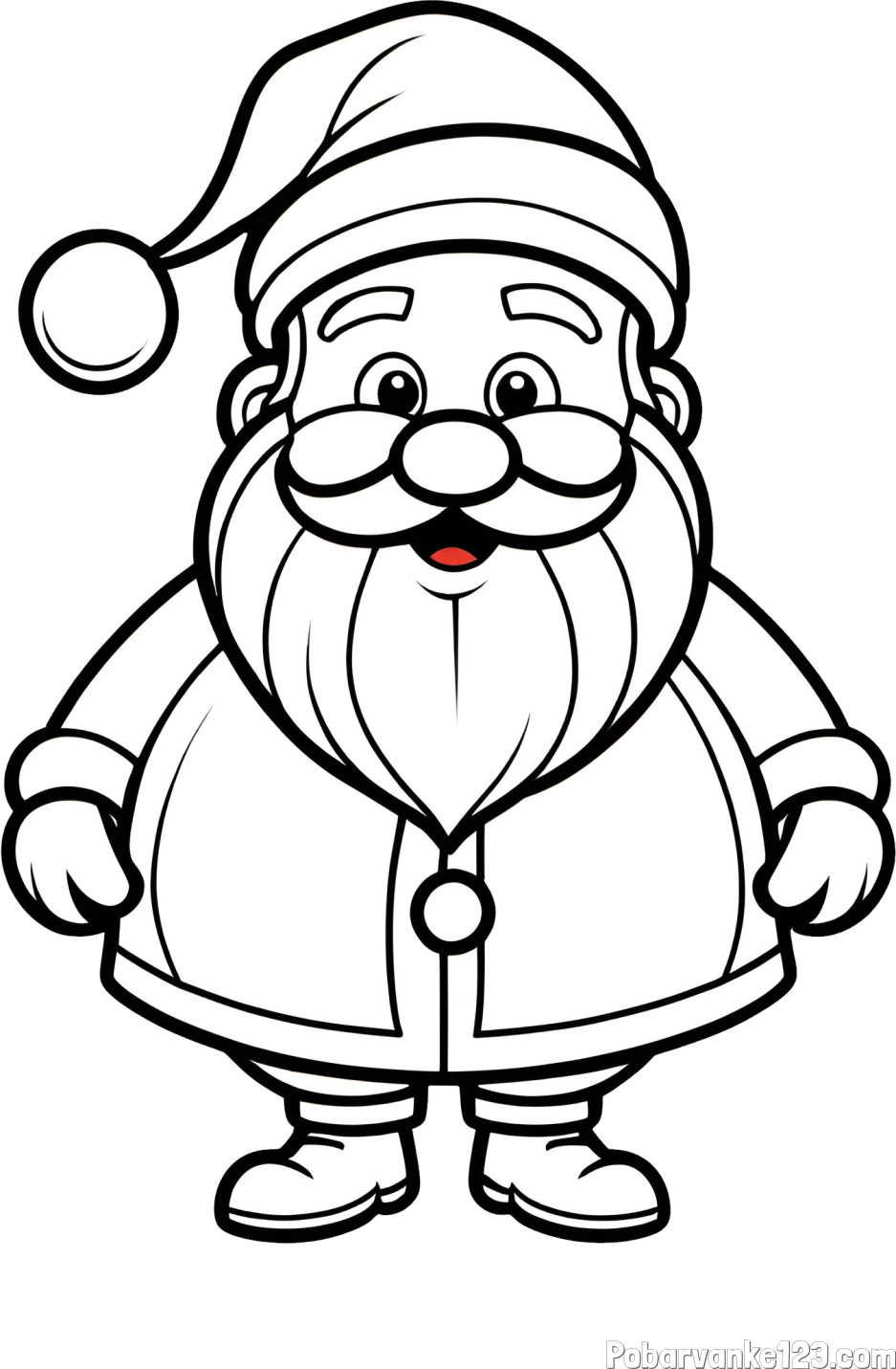 Otroška pobarvanka prikupnega Božička