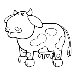 Otroška pobarvanka smešne krave