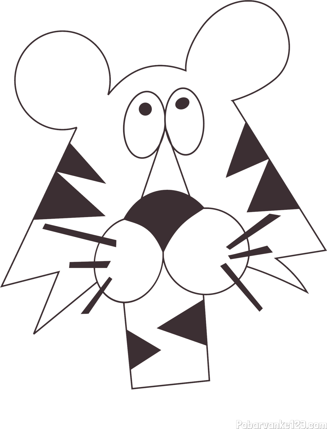 Otroška pobarvanka tigrove glave