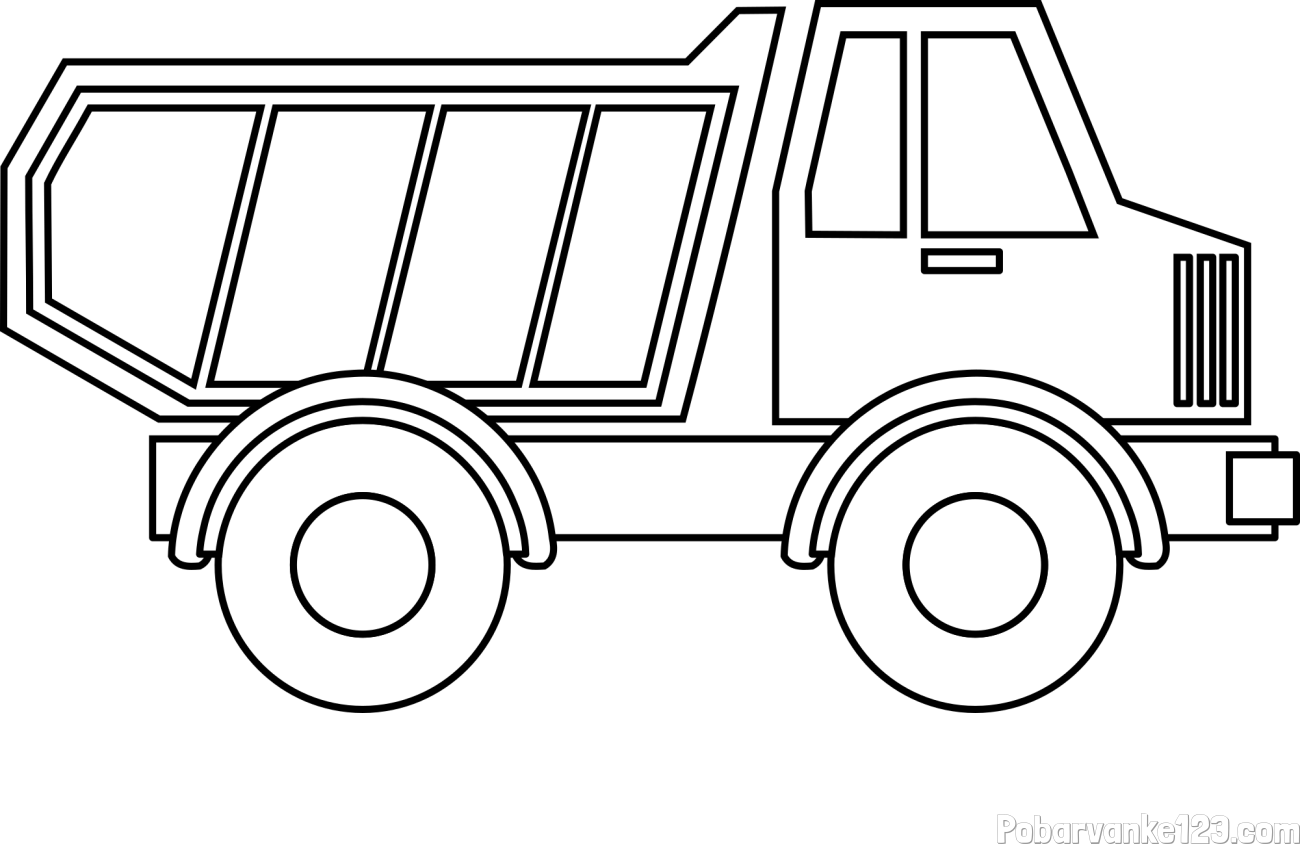 Otroška pobarvanka tovornjaka za prevoz smeti in drugega tovora