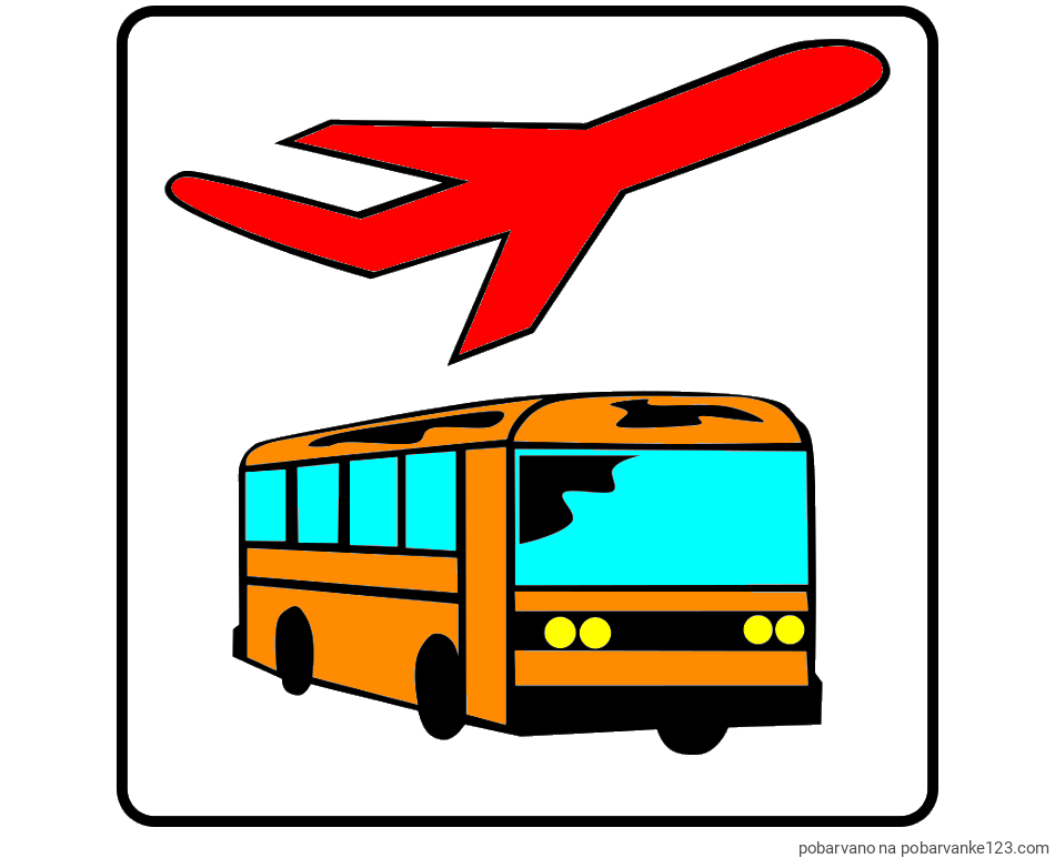 POBARVANA POBARVANKA - Avtobus in letalo