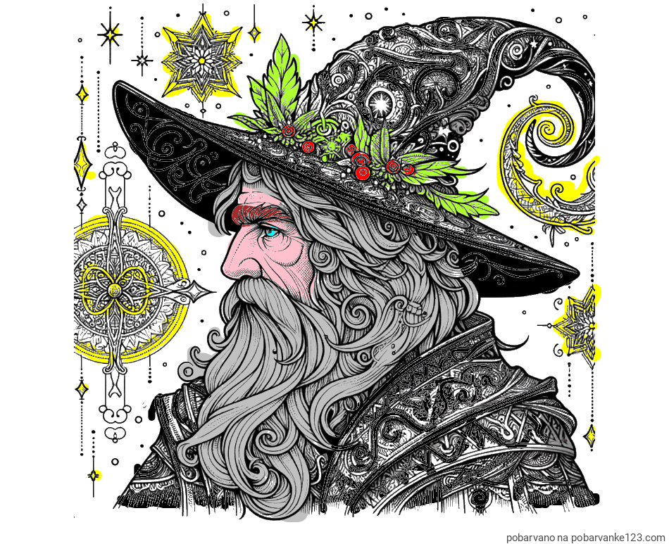 POBARVANA POBARVANKA - Čudovita pobarvanka čarovnika