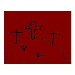 Pobarvana pobarvanka - križ na hribu