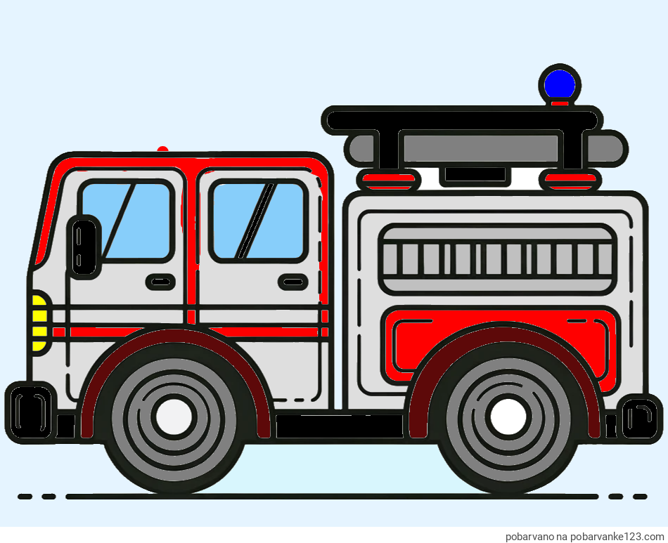 POBARVANA POBARVANKA - Lepa pobarvnak gasilskega avta