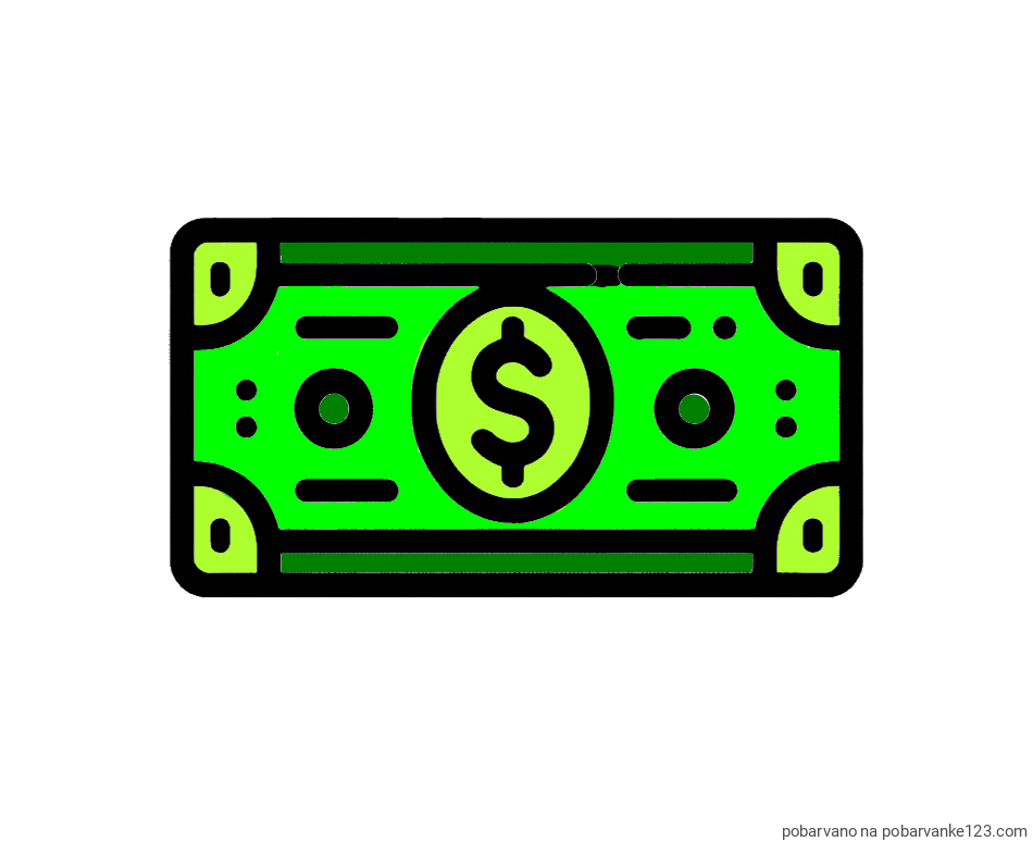 POBARVANA POBARVANKA - Otroška pobarvanka bankovca