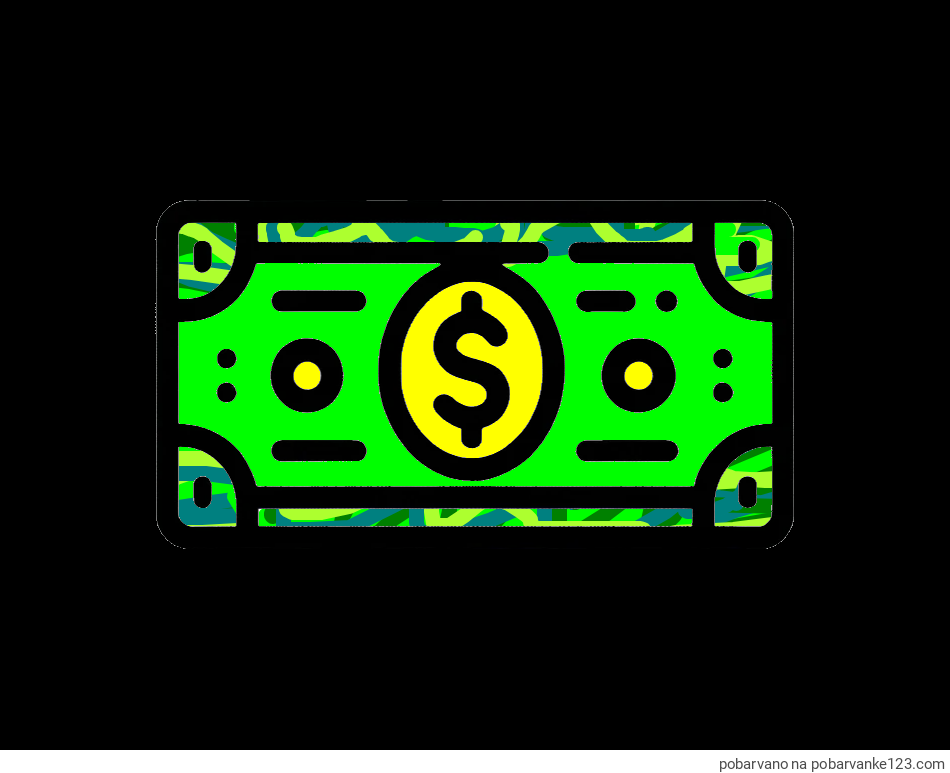 POBARVANA POBARVANKA - Otroška pobarvanka bankovca