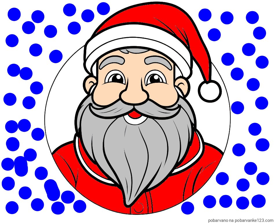 POBARVANA POBARVANKA - Otroška pobarvanka Božička v krogu