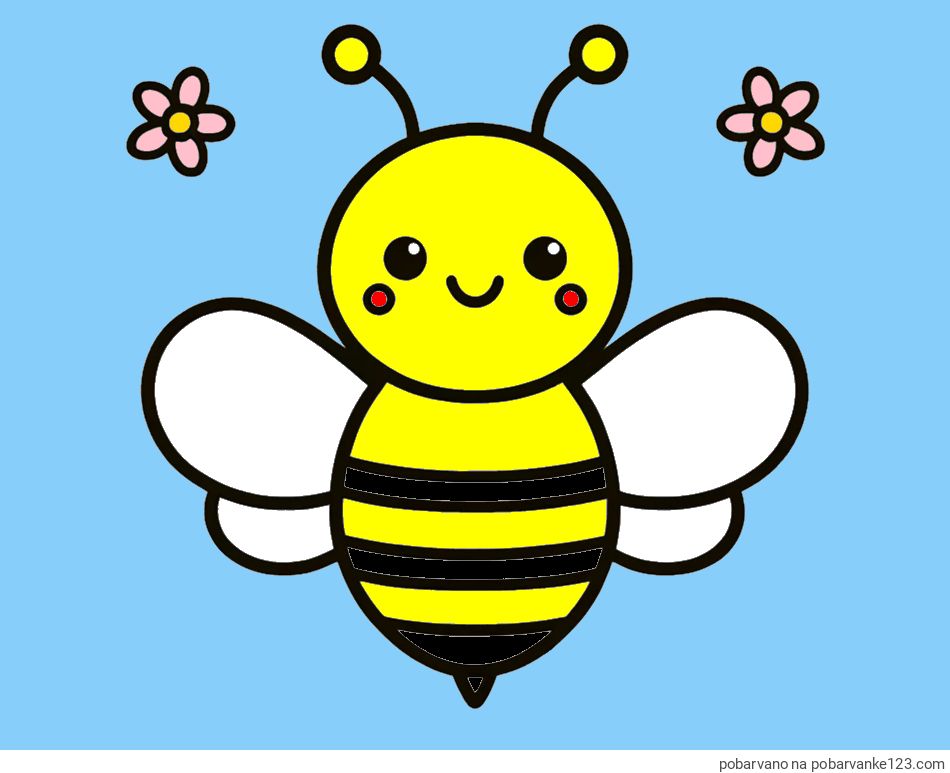 POBARVANA POBARVANKA - Otroška pobarvanka čebele