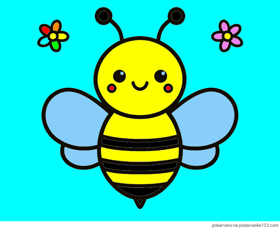 POBARVANA POBARVANKA - Otroška pobarvanka čebele