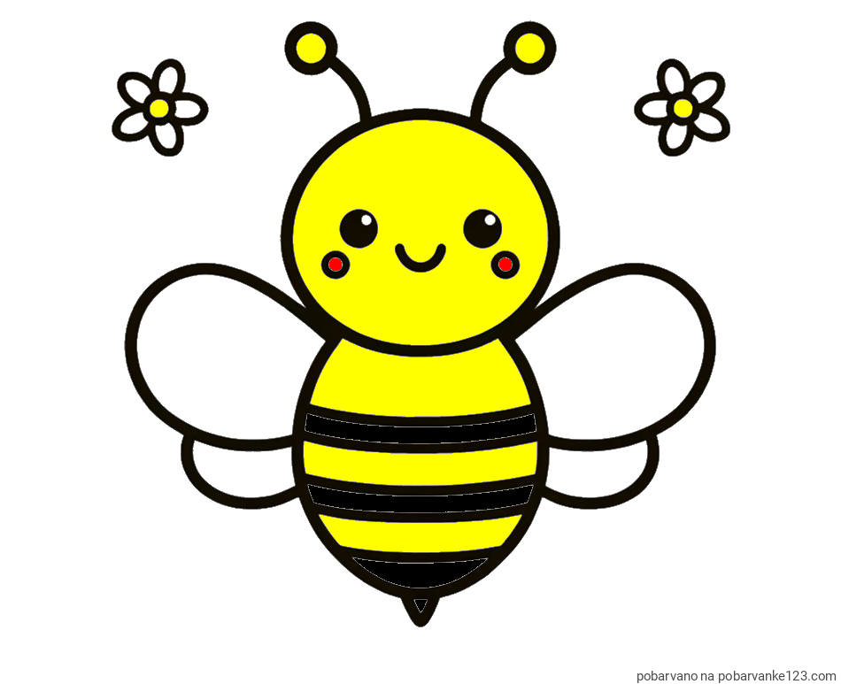 POBARVANA POBARVANKA - Otroška pobarvanka čebele