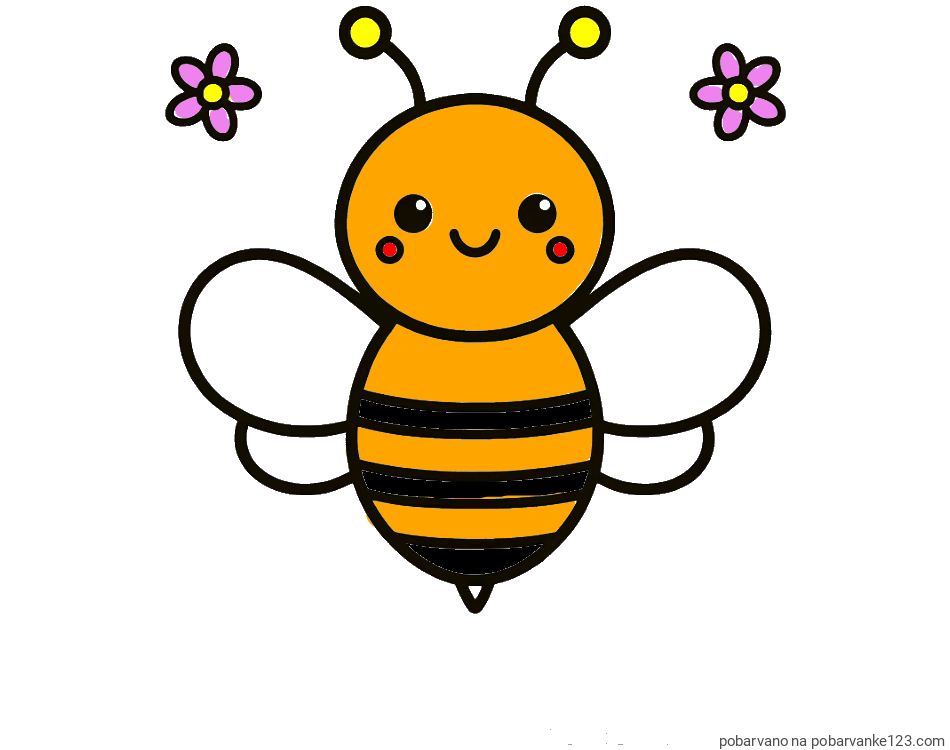 POBARVANA POBARVANKA - Otroška pobarvanka čebele