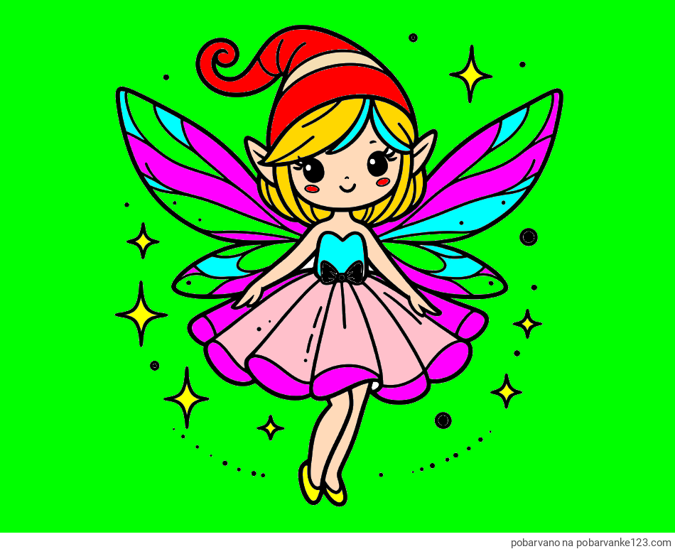 POBARVANA POBARVANKA - Otroška pobarvanka čudovite vile
