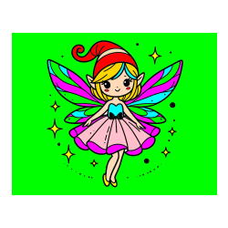 Pobarvana pobarvanka - Otroška pobarvanka čudovite vile