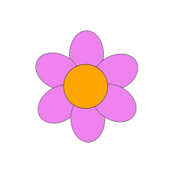 Pobarvana pobarvanka - Otroška pobarvanka cveta