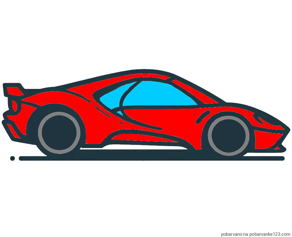 POBARVANA POBARVANKA - Otroška pobarvanka dirkalnega avtomobila