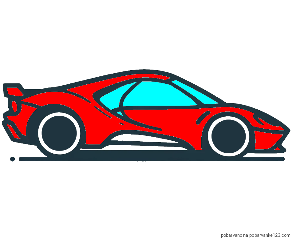 POBARVANA POBARVANKA - Otroška pobarvanka dirkalnega avtomobila