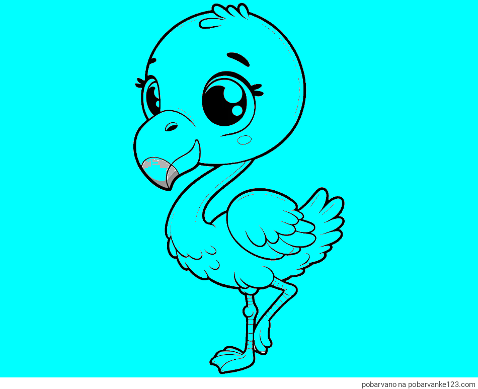 POBARVANA POBARVANKA - Otroška pobarvanka flaminga