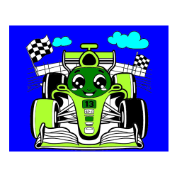 Pobarvana pobarvanka - Otroška pobarvanka FORMULA 1